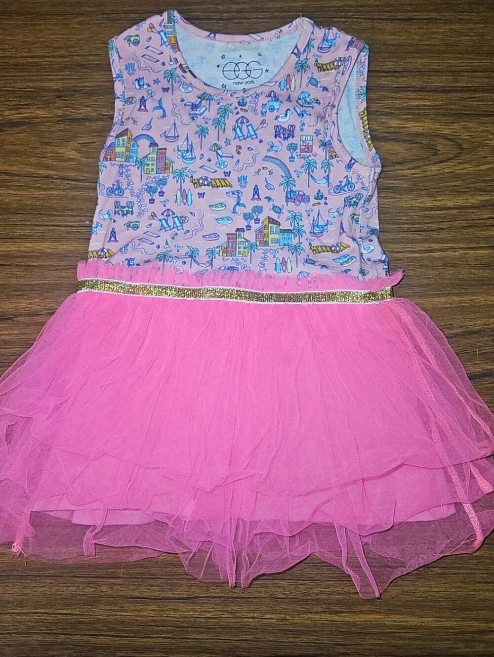 Egg Pink Tulle Beach Vacation Dress